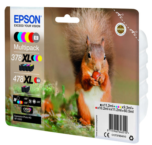 Epson Squirrel Multipack 6-colours 378XL / 478XL Claria Photo HD Ink Epson Squirrel Multipack 6-colours 378XL / 478XL Claria Photo HD Ink